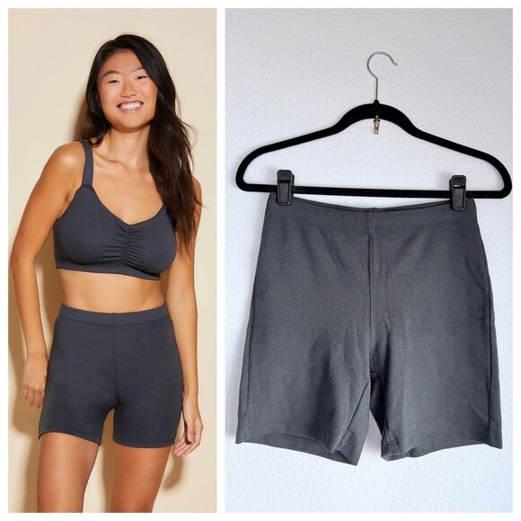 NWT Cosabella Michi Lounge Biker Shorts in Charcoal Gray Black Size Medium - Picture 1 of 13